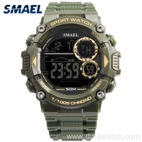 SMAEL Mens Sport Waterproof Watches LED Display Luminous